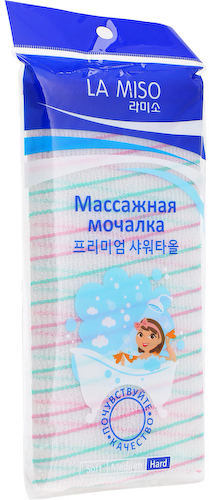 Массажная мочалка, жесткая (цвета в ассортименте), La Miso #1