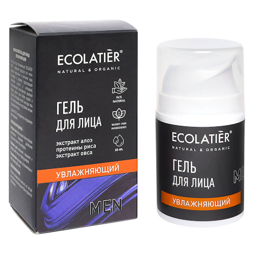 Гель для лица мужской Увлажняющий, 50 мл, Ecolatier #1