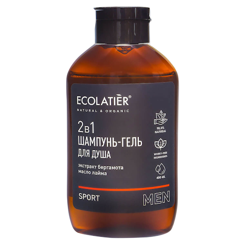 Шампунь-гель для душа 2в1 мужской Sport , 400 мл, Ecolatier #1