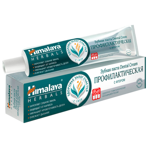 Зубная паста Dental Cream профилактическая с фтором, 100 гр, Himalaya Herbals #1