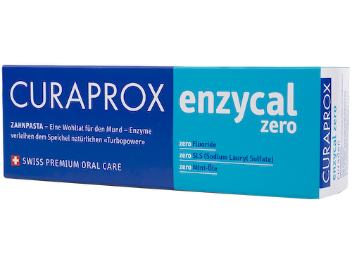 Зубная паста для всей семьи Enzycal zero без фтора 0+, 75ml, Curaprox #1