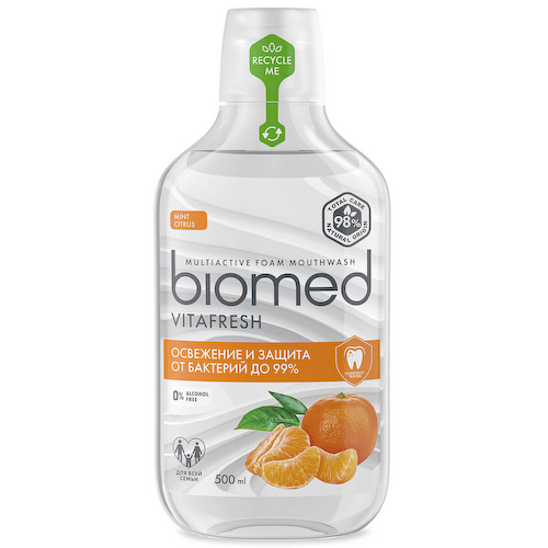 Комплексный натуральный ополаскиватель для полости рта «BIOMED ЦИТРУС ФРЕШ», 500 мл, Biomed #1