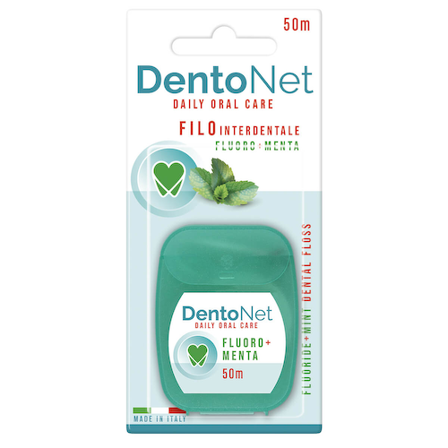 Зубная нить с фтором и мятой 50 м, DENTONET #1