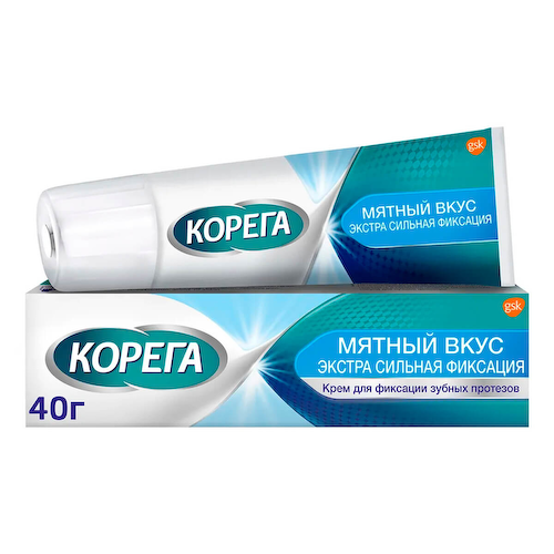 Крем для фиксации зубных протезов Экстра сильный, Мятный, 40 г, Корега #1