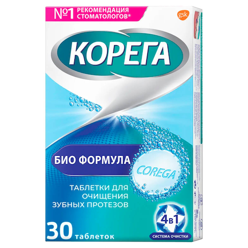 Таблетки для очищения зубных протезов Биоформула, 30 шт, Корега #1