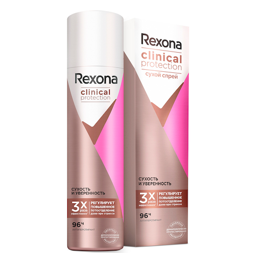 Дезодорант-антиперсперант Clinical Protection Сухость и Уверенность, спрей, 150 мл, Rexona #1