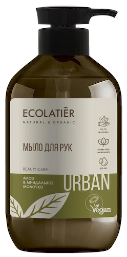 Жидкое мыло для рук алоэ & миндальное молочко, 400 мл, Ecolatier #1