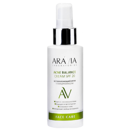 "ARAVIA Laboratories" Успокаивающий крем с ниацинамидом Acne Balance Cream SPF 20, 100 мл #1