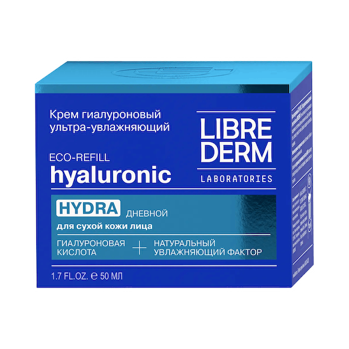Eco-refill Гиалуроновый крем ультраувлажняющий дневной для сухой кожи, 50 мл, Librederm #1