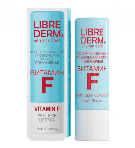 Гигиеническая губная помада полужирная, Витамин F, 4 г, LIBREDERM #1