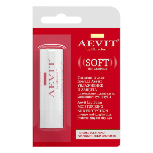 Гигиеническая помада Увлажнение и защита SOFT, AEVIT, 4 г, Librederm #1