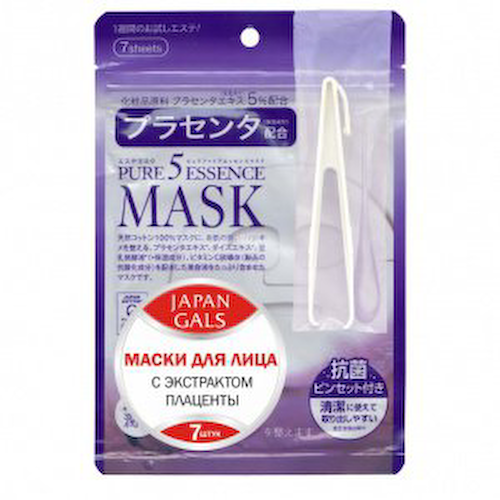 Маска с плацентой Pure5 Essence, 7 шт, JAPAN GALS #1
