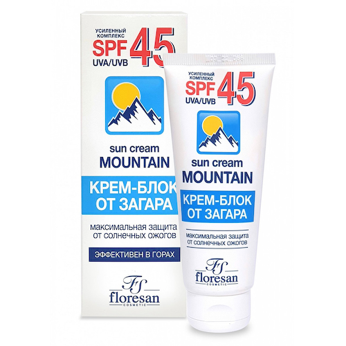 Крем блок от загара водостойкий, SPF 45, 60 мл, FLORESAN #1