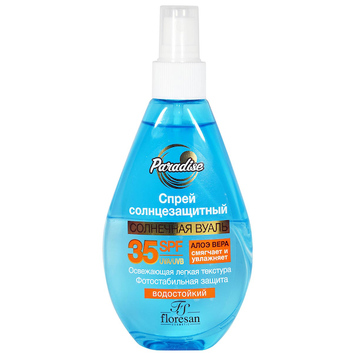 Спрей солнцезащитный водостойкий SPF35, Paradise, 160 мл, FLORESAN #1