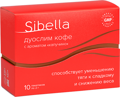 Дуослим кофе с ароматом капучино, 2 г*10 пакетиков, Sibella #1