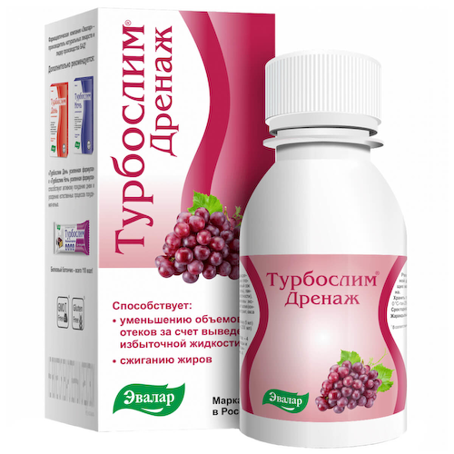 Турбослим дренаж, 100 мл (концентрат напитка для похудения), Эвалар #1
