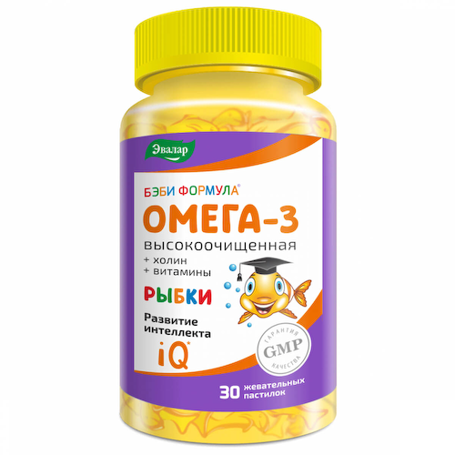 Бэби Формула Рыбки Омега-3, жевательные пастилки 30 шт, Эвалар #1