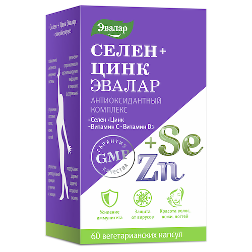 Селен + Цинк, 60 капсул, Эвалар #1