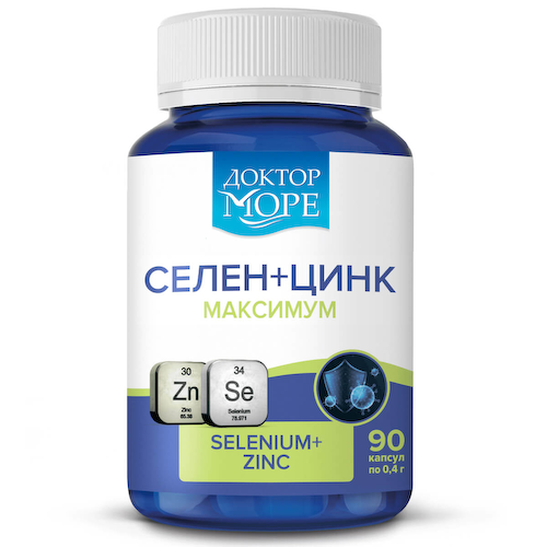 Селен + Цинк максимум, 90 капсул, Доктор Море #1
