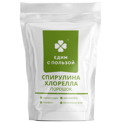 Спирулина+Хлорелла (микс) порошок, 100 г , Едим с пользой #1