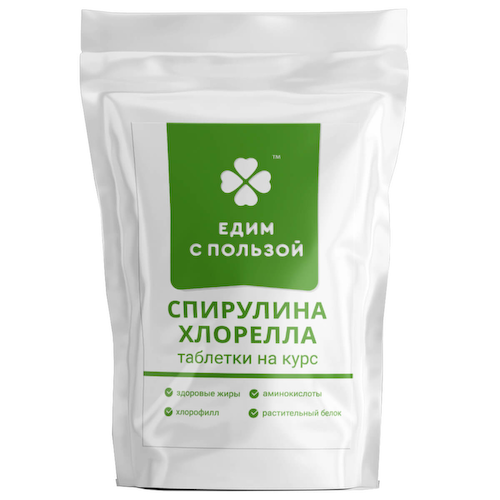 Спирулина+Хлорелла (микс) таблетки, 100 г   , Едим с пользой #1