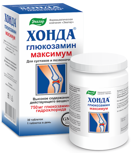 Хонда Глюкозамин максимум, 30 таблеток, Эвалар #1