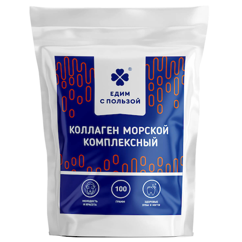 Коллаген Морской + Витамин С, порошок, 100 г, Едим с пользой #1