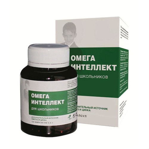 Омега Интеллект для школьников, 120 капсул, Экко Плюс #1
