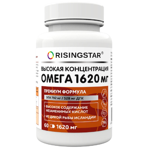 Омега-3, 1620 мг, 60 капсул, Risingstar #1