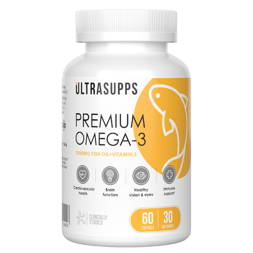 Омега-3 Премиум, 60 капсул, Ultrasupps #1