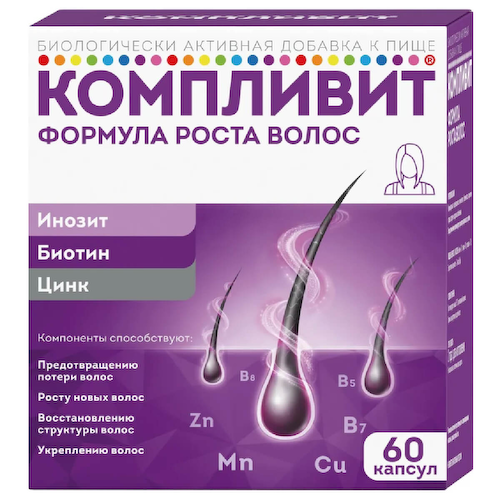 Формула роста волос, 60 капсул, Компливит #1