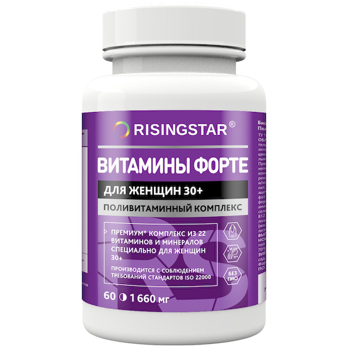 Мультивитаминный комплекс для женщин, 60 таблеток, Risingstar #1