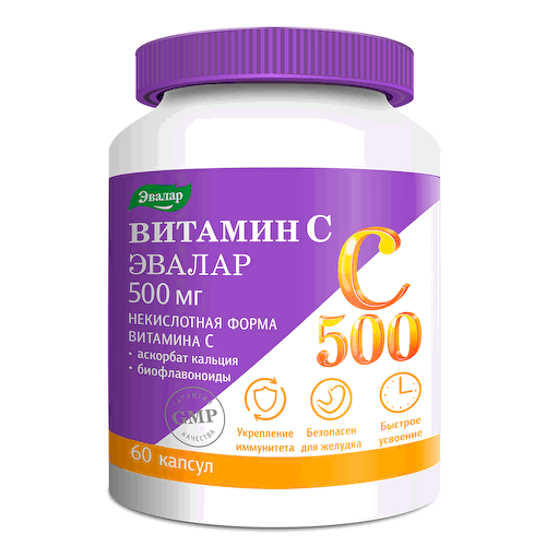 Витамин С 500 супер комплекс, 60 капсул, Эвалар #1
