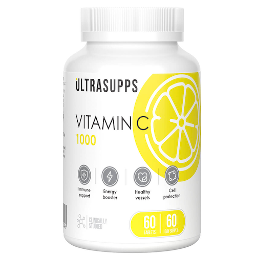 Витамин С, 900мг, 60 таблеток, Ultrasupps #1
