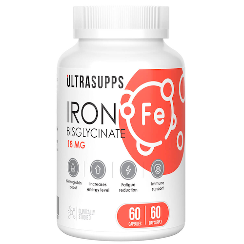 Железо, 18 мг, 60 капсул, Ultrasupps, годен до 03.2026 #1