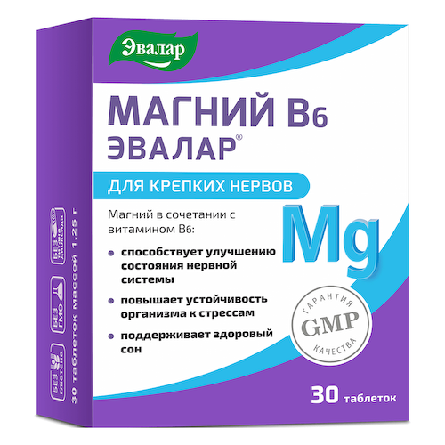 Магний В6 Эвалар®, таб. №30 по 1,25 г, Эвалар #1