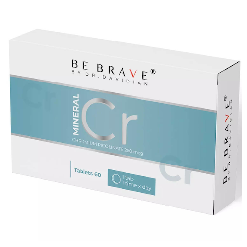 Пиколинат Хрома, 250 мкг, 60 таблеток, BE BRAVE #1