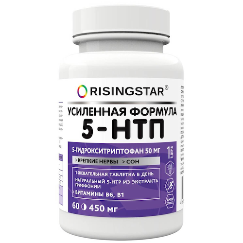 5-НТР, 50 мг, 60 таблеток, Risingstar #1