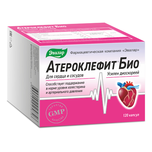 Атероклефит Био, 250 мг, 120 капсул, Эвалар #1