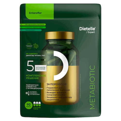 Метабиотик Энтерофлор, 90 капсул, Dietelle #1