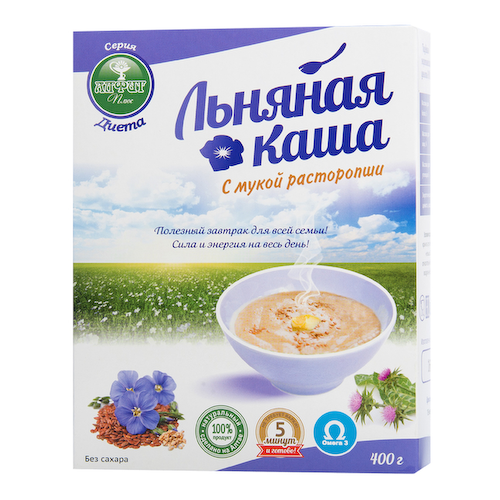 Льняная каша "Алфит Плюс" " Диета" с мукой расторопши, 400 г, Алфит Плюс #1