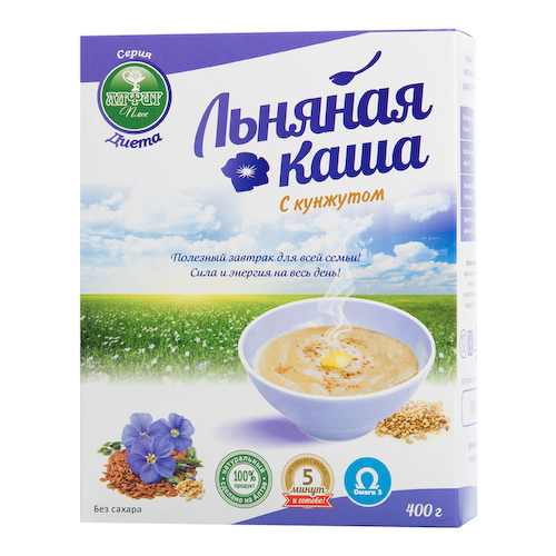 Льняная каша "Алфит Плюс", "Диета" с кунжутом, 400 г, Алфит Плюс #1