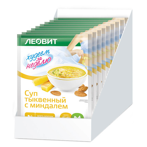 Суп тыквенный с миндалем Худеем за неделю, 20 шт по 20 г, ЛЕОВИТ #1