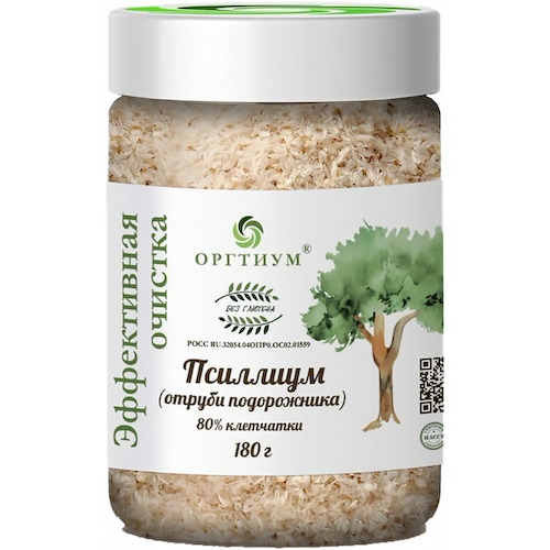 Псиллиум (Отруби подорожника), 180 г, Оргтиум #1