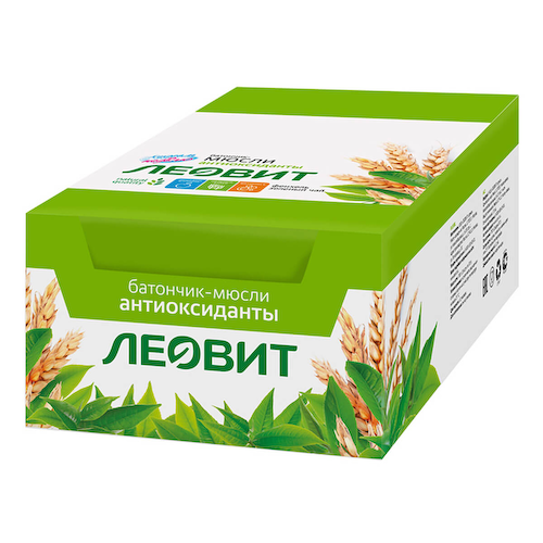 Батончик-мюсли с фенхелем и зеленым чаем, 26 шт по 30 г, ЛЕОВИТ #1