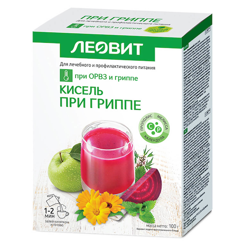 Кисель При гриппе, 5 пакетов по 20 г, ЛЕОВИТ #1
