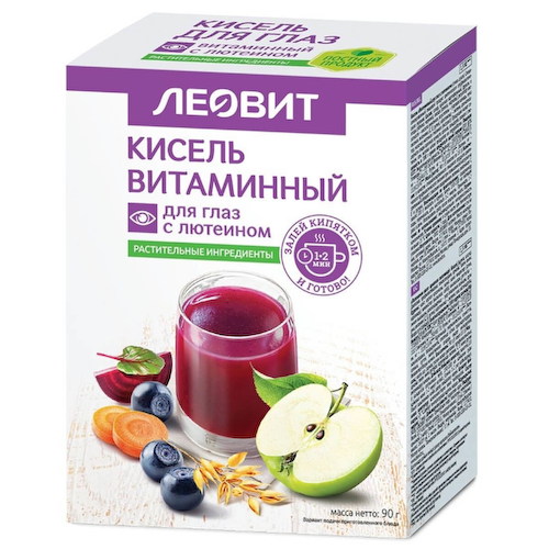 Кисель Витаминный для глаз с лютеином, 5 пакетов по 18 г, ЛЕОВИТ #1