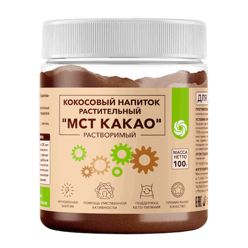 Кокосовый напиток растительный растворимый "МСТ-КАКАО", 100 г, Оргтиум #1