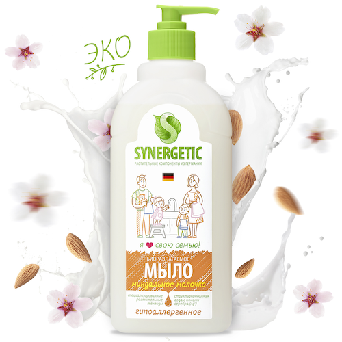 Мыло жидкое «Миндальное молочко», 500 мл, Synergetic #1