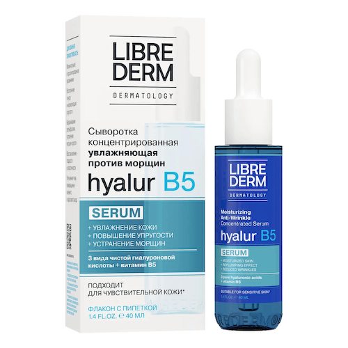 Сыворотка концентрированная увлажняющая против морщин Hyalur B5 "Dermatology", 40 мл, Librederm #1